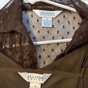 Sheer layers in brown lace